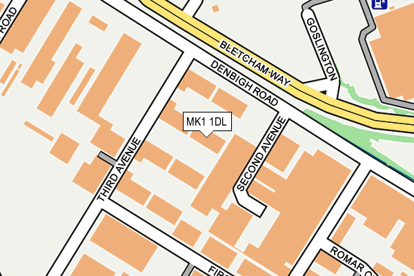 MK1 1DL map - OS OpenMap – Local (Ordnance Survey)