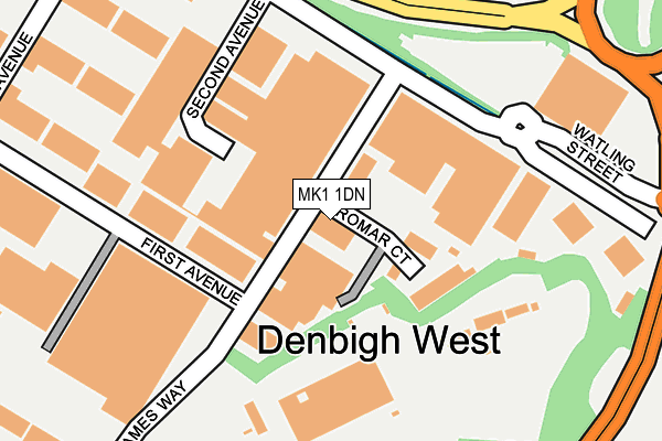 MK1 1DN map - OS OpenMap – Local (Ordnance Survey)