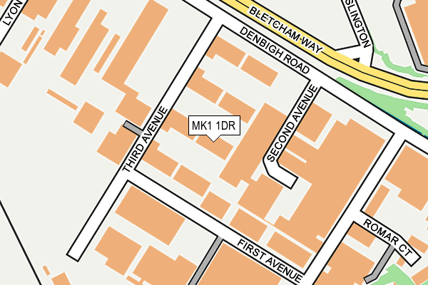 MK1 1DR map - OS OpenMap – Local (Ordnance Survey)