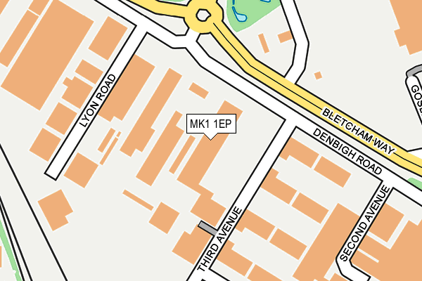 MK1 1EP map - OS OpenMap – Local (Ordnance Survey)