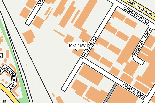 MK1 1EW map - OS OpenMap – Local (Ordnance Survey)
