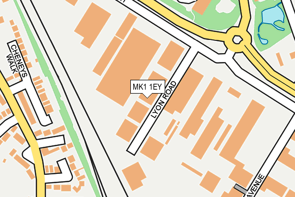 MK1 1EY map - OS OpenMap – Local (Ordnance Survey)