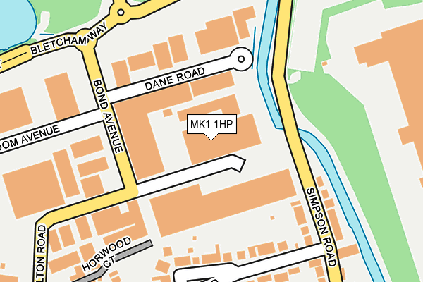 MK1 1HP map - OS OpenMap – Local (Ordnance Survey)