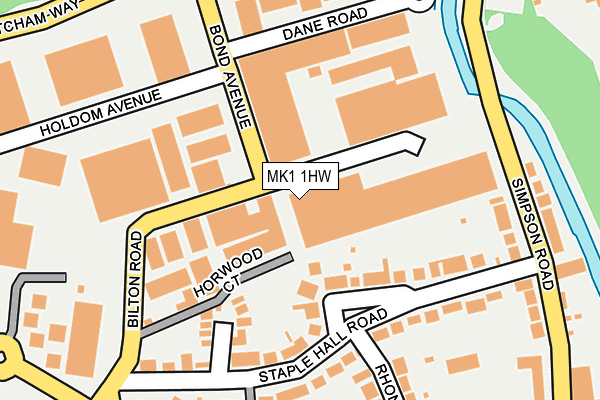 MK1 1HW map - OS OpenMap – Local (Ordnance Survey)