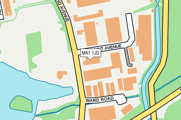 MK1 1JD map - OS OpenMap – Local (Ordnance Survey)