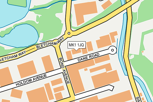 MK1 1JQ map - OS OpenMap – Local (Ordnance Survey)