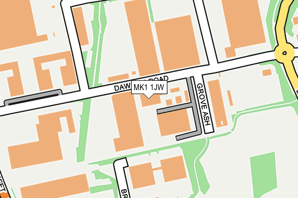 MK1 1JW map - OS OpenMap – Local (Ordnance Survey)