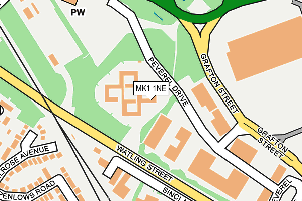 MK1 1NE map - OS OpenMap – Local (Ordnance Survey)