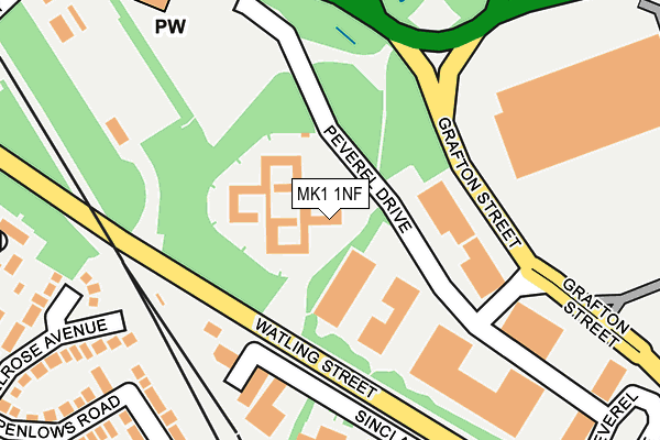 MK1 1NF map - OS OpenMap – Local (Ordnance Survey)