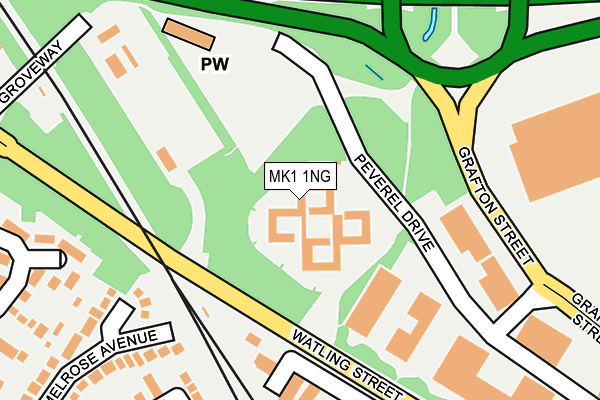 MK1 1NG map - OS OpenMap – Local (Ordnance Survey)