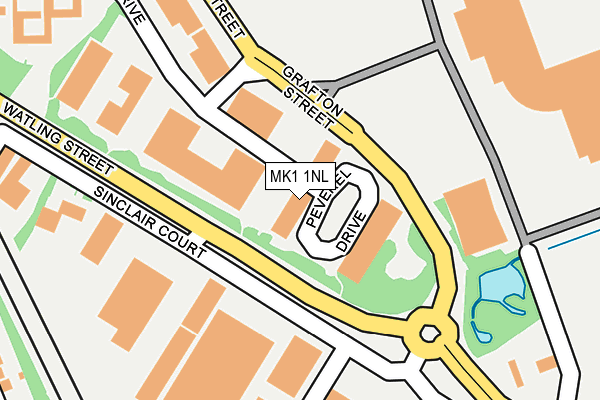 MK1 1NL map - OS OpenMap – Local (Ordnance Survey)