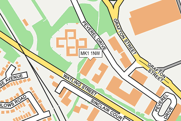 MK1 1NW map - OS OpenMap – Local (Ordnance Survey)