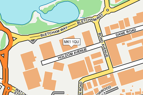 MK1 1QU map - OS OpenMap – Local (Ordnance Survey)