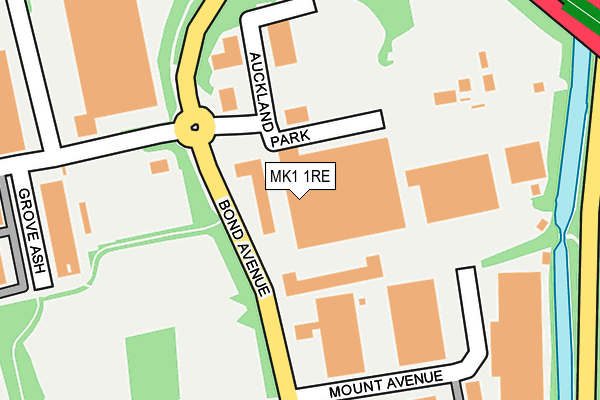 MK1 1RE map - OS OpenMap – Local (Ordnance Survey)