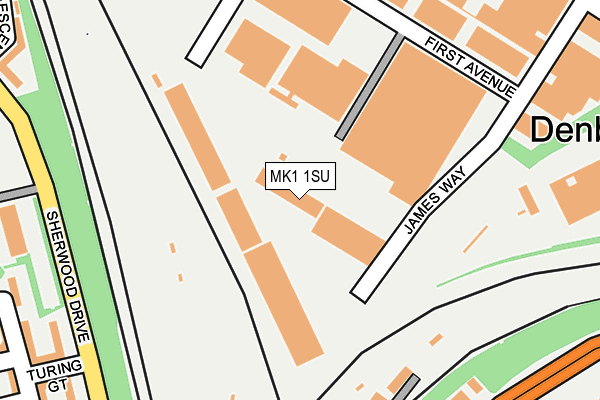 MK1 1SU map - OS OpenMap – Local (Ordnance Survey)