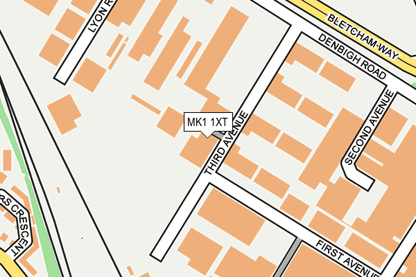 MK1 1XT map - OS OpenMap – Local (Ordnance Survey)