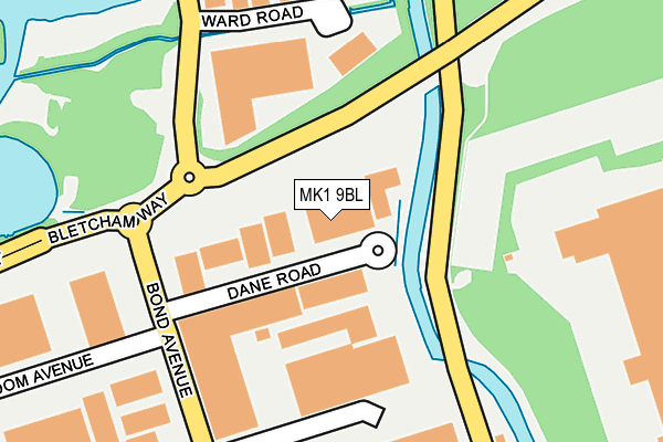 MK1 9BL map - OS OpenMap – Local (Ordnance Survey)