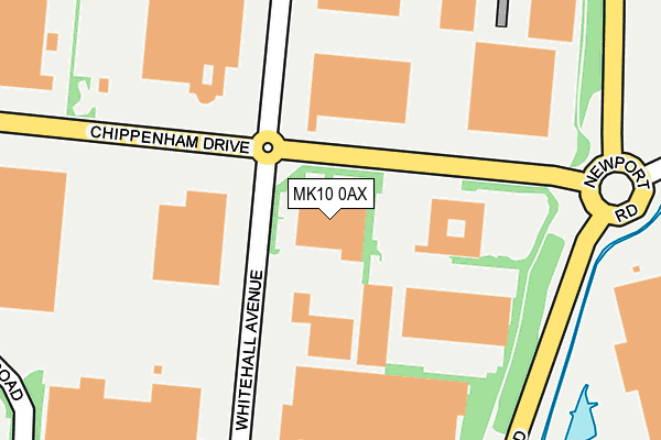 MK10 0AX map - OS OpenMap – Local (Ordnance Survey)