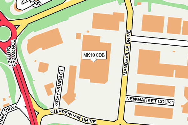 MK10 0DB map - OS OpenMap – Local (Ordnance Survey)