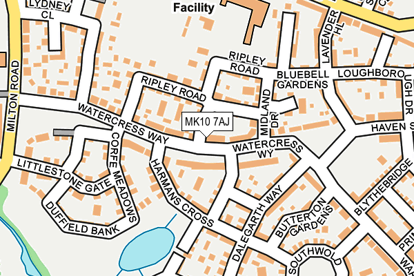 MK10 7AJ map - OS OpenMap – Local (Ordnance Survey)