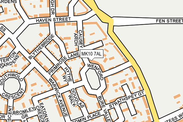 MK10 7AL map - OS OpenMap – Local (Ordnance Survey)