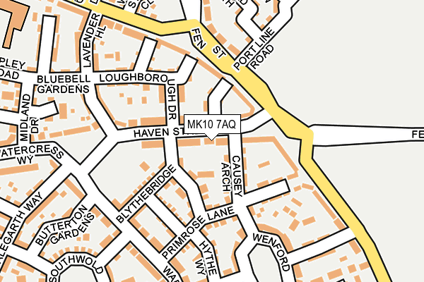 MK10 7AQ map - OS OpenMap – Local (Ordnance Survey)