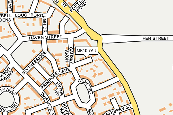 MK10 7AU map - OS OpenMap – Local (Ordnance Survey)