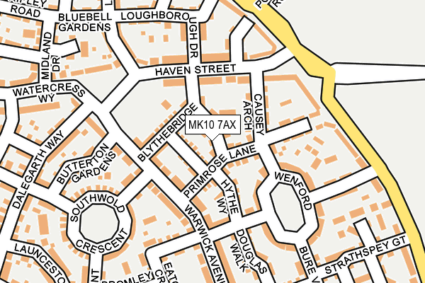 MK10 7AX map - OS OpenMap – Local (Ordnance Survey)