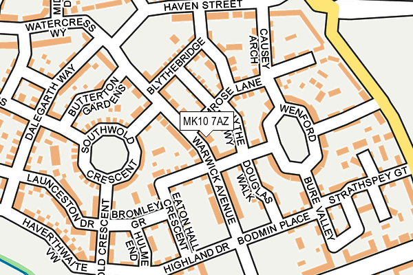 MK10 7AZ map - OS OpenMap – Local (Ordnance Survey)