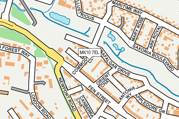MK10 7EL map - OS OpenMap – Local (Ordnance Survey)