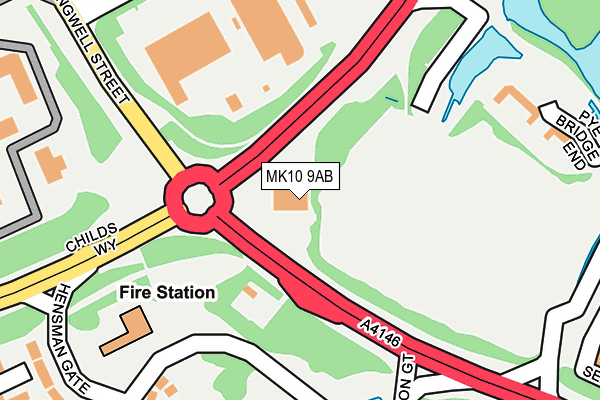 MK10 9AB map - OS OpenMap – Local (Ordnance Survey)
