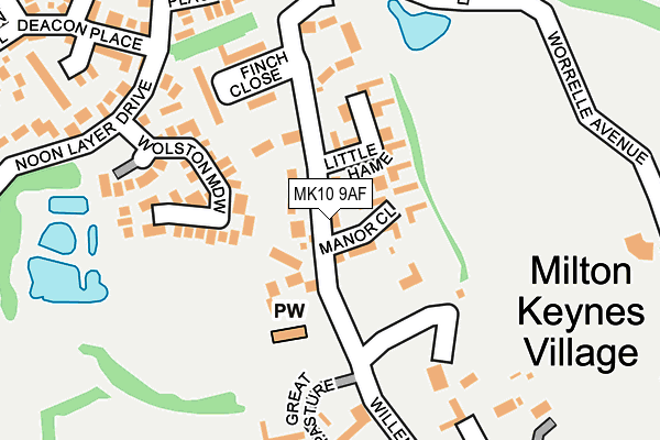 MK10 9AF map - OS OpenMap – Local (Ordnance Survey)