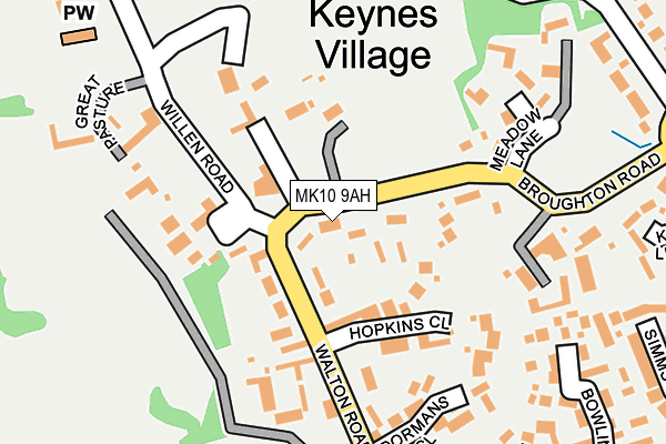 MK10 9AH map - OS OpenMap – Local (Ordnance Survey)
