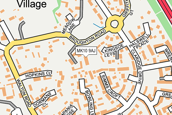 MK10 9AJ map - OS OpenMap – Local (Ordnance Survey)