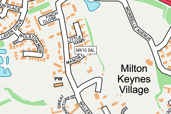 MK10 9AL map - OS OpenMap – Local (Ordnance Survey)