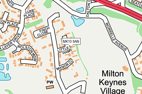 MK10 9AN map - OS OpenMap – Local (Ordnance Survey)