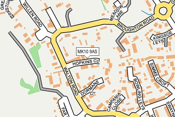 MK10 9AS map - OS OpenMap – Local (Ordnance Survey)