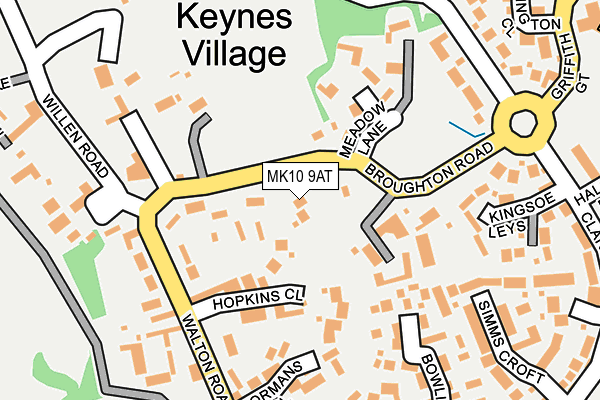 MK10 9AT map - OS OpenMap – Local (Ordnance Survey)