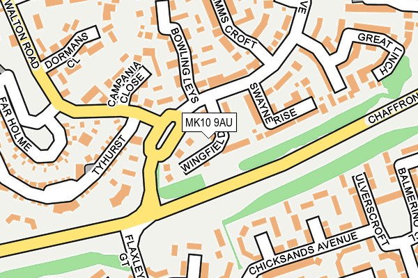 MK10 9AU map - OS OpenMap – Local (Ordnance Survey)