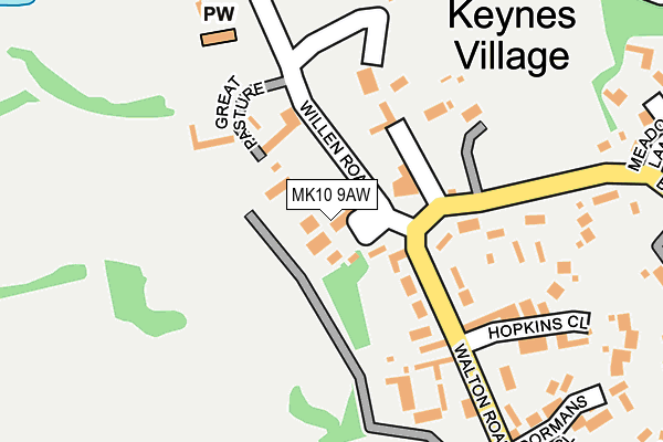 MK10 9AW map - OS OpenMap – Local (Ordnance Survey)