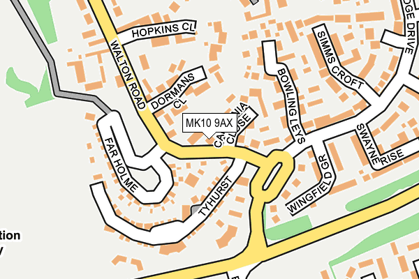 MK10 9AX map - OS OpenMap – Local (Ordnance Survey)