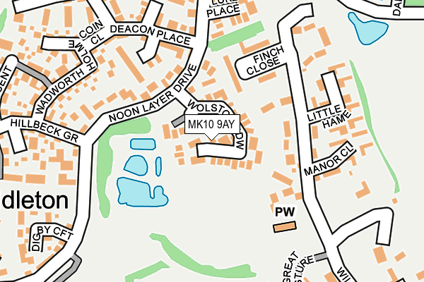 MK10 9AY map - OS OpenMap – Local (Ordnance Survey)