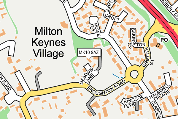 MK10 9AZ map - OS OpenMap – Local (Ordnance Survey)