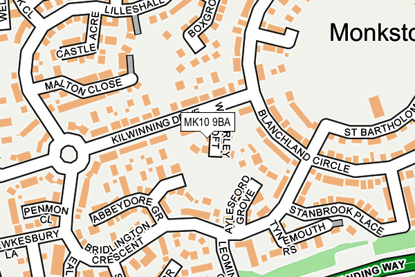 MK10 9BA map - OS OpenMap – Local (Ordnance Survey)