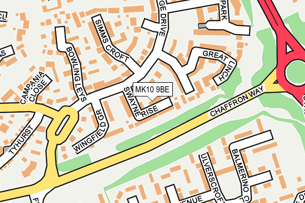 MK10 9BE map - OS OpenMap – Local (Ordnance Survey)