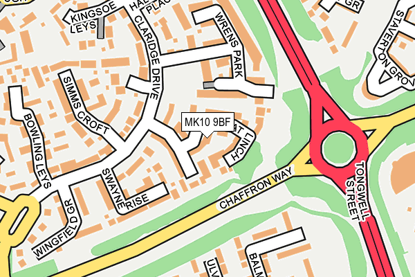 MK10 9BF map - OS OpenMap – Local (Ordnance Survey)