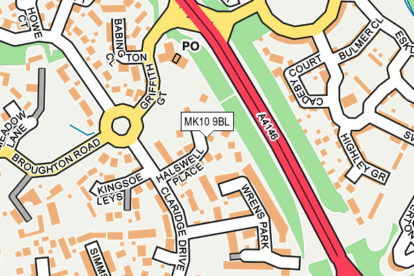 MK10 9BL map - OS OpenMap – Local (Ordnance Survey)