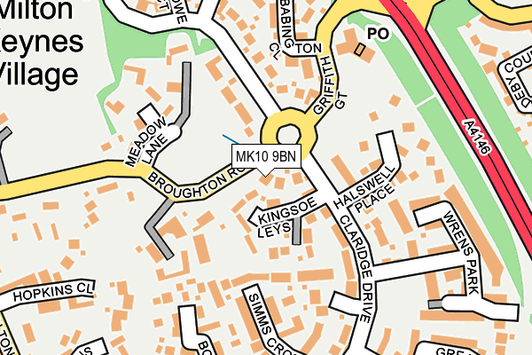 MK10 9BN map - OS OpenMap – Local (Ordnance Survey)