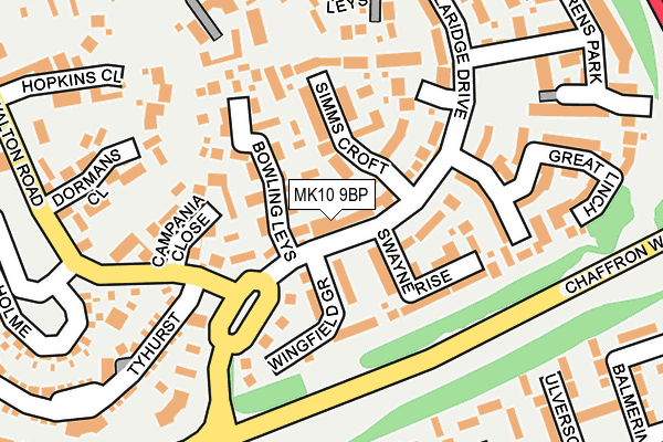 MK10 9BP map - OS OpenMap – Local (Ordnance Survey)
