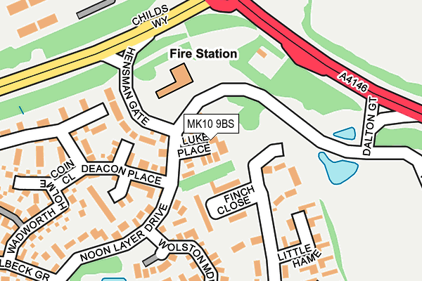 MK10 9BS map - OS OpenMap – Local (Ordnance Survey)